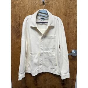 COS men's utility/chore overshirt in off-white cream color - patch pockets Sz XL